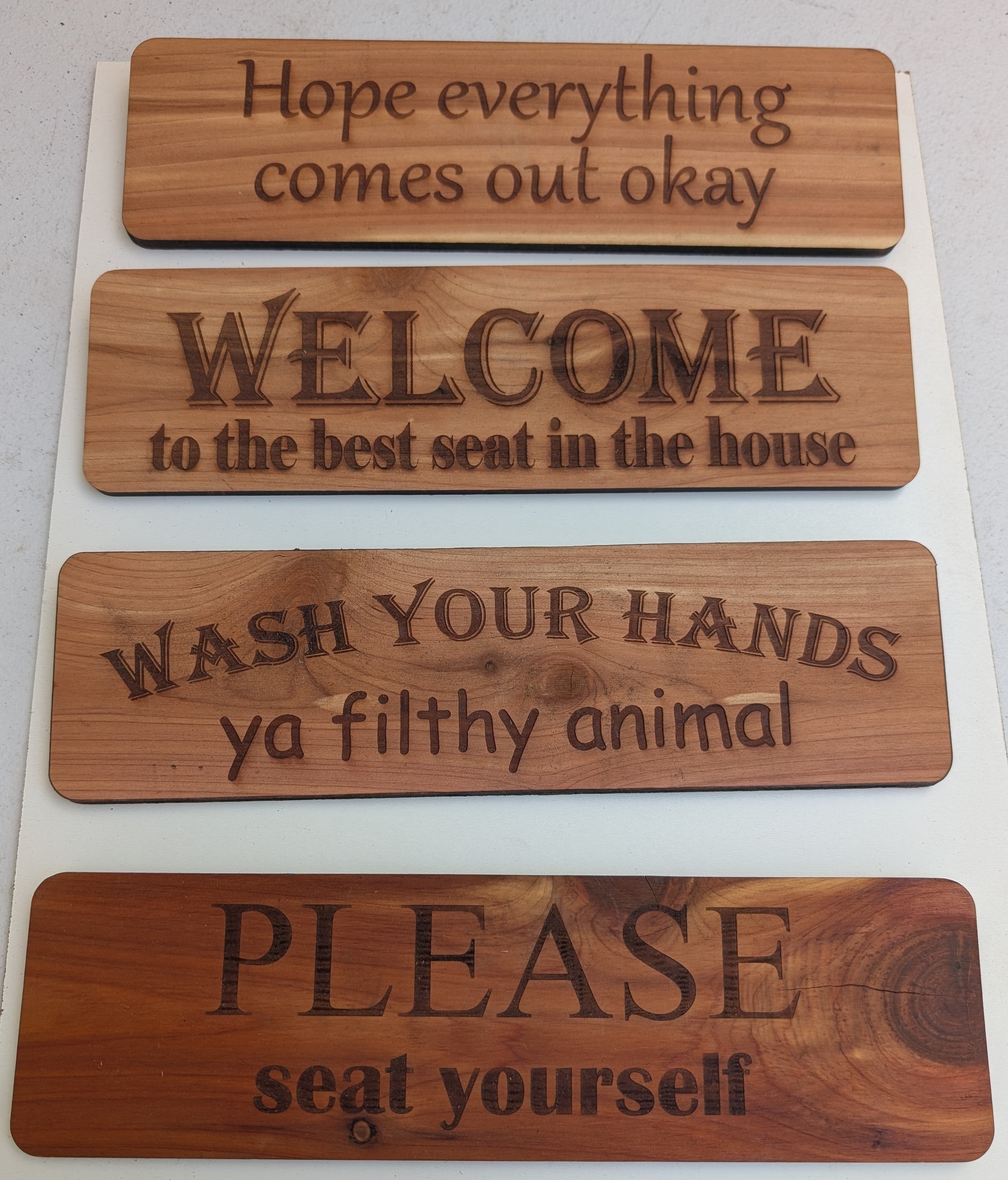 Cedar Bathroom Signs
